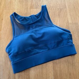 Zyia SMALL Teal Mesh All Star Zip Back Sports Bra